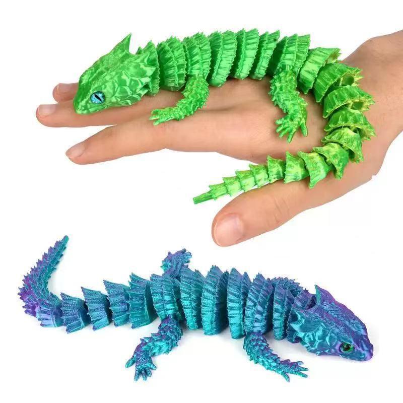 3D Printing Mockup - 3D Printed Conjoined Lizard Cartoon Statue