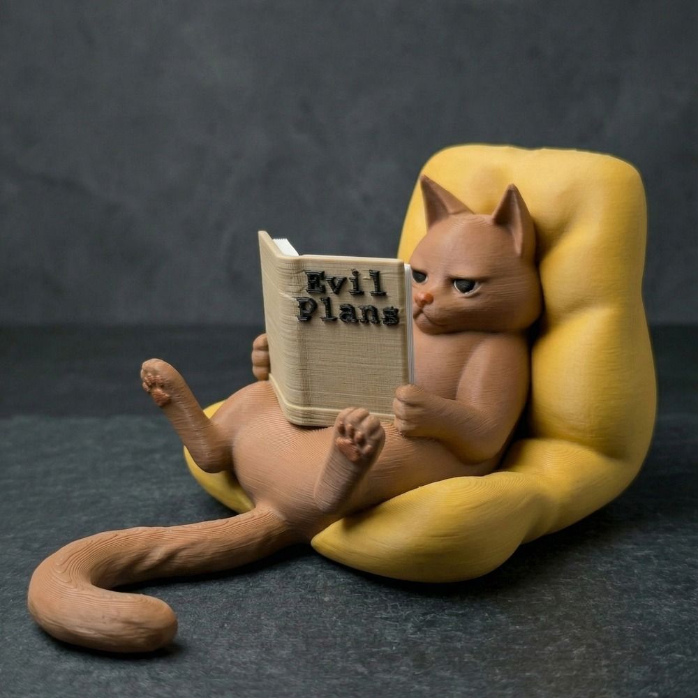 3D Printed Reading Cat Figurin - 3D Printing Mockup review and price