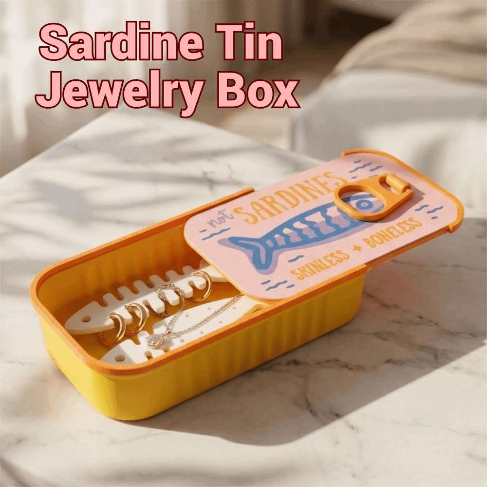 3D Printed Sardine Tin Jewelry - 3D Printing Jewellery review and price