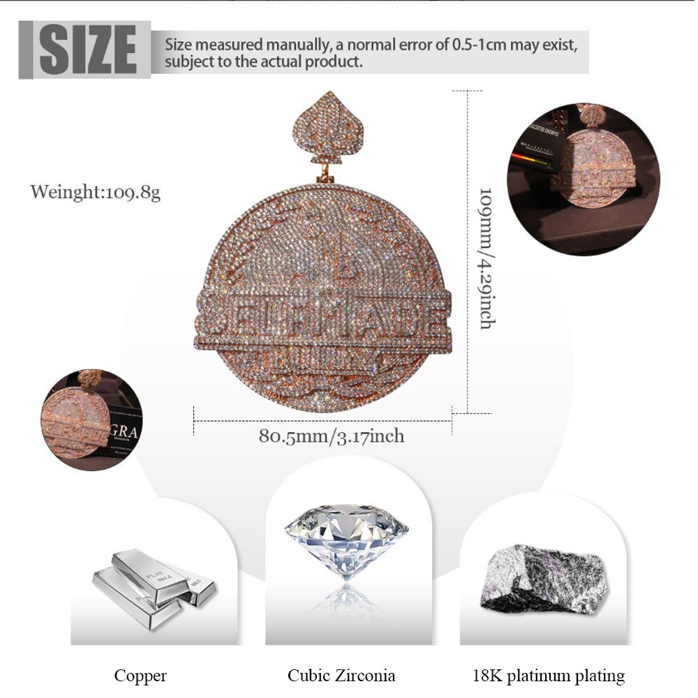 “Self Made”Iced Out Pendant 18 - 3D Printing Jewellery review and price